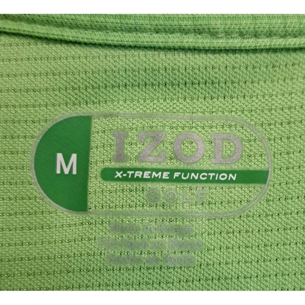 Mens Med Izod Golf Shirt Short Sleeve‎ Polo Lime Green Athleticore Golfcore